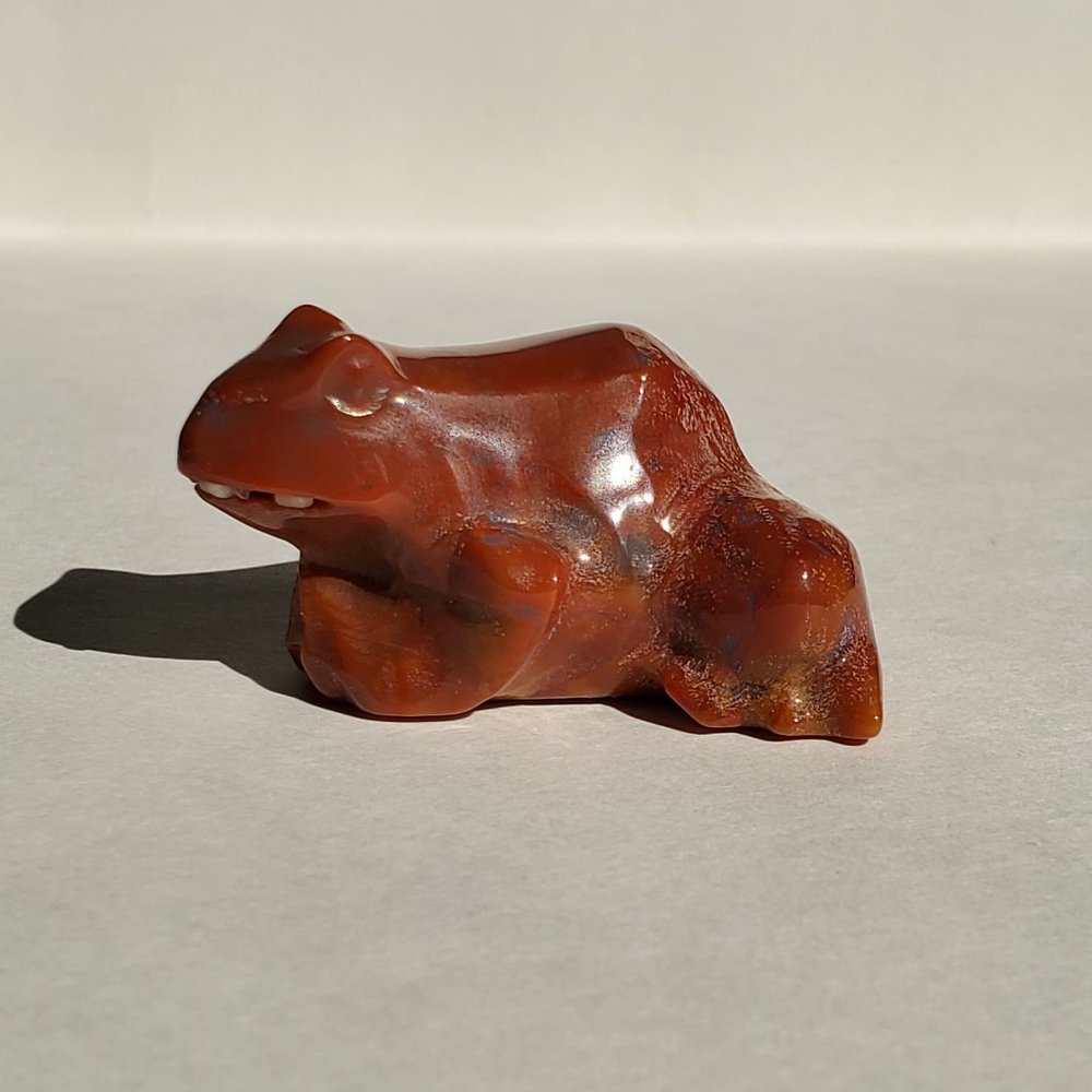 Carved Red Ocean Jasper Frog